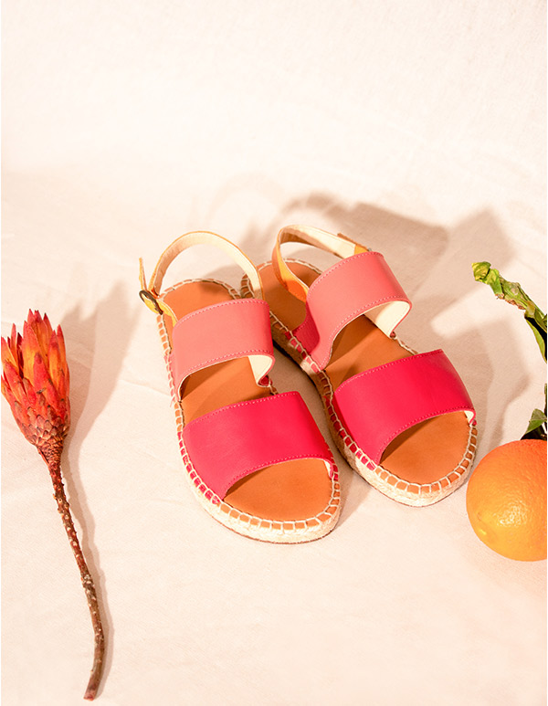 Espadrilles Cuir Rose CAHUITA