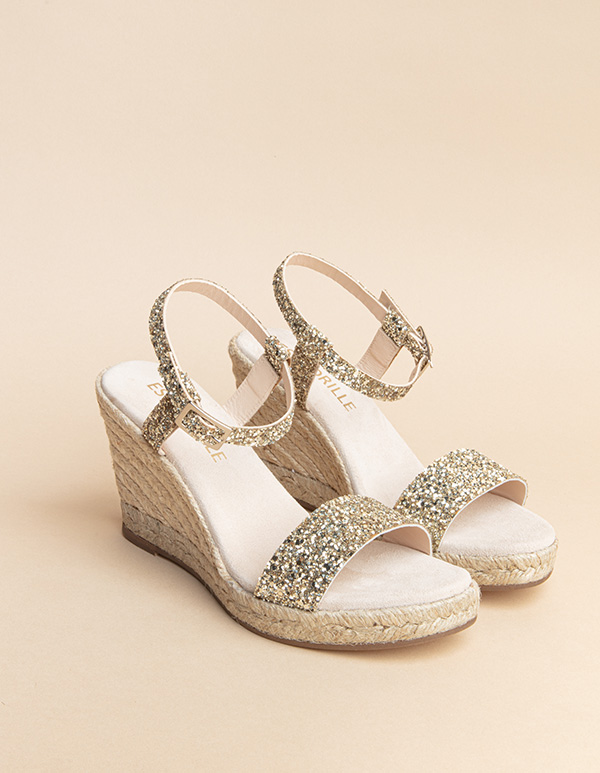 Espadrilles Paillettes Doré LOVRECINA paillette