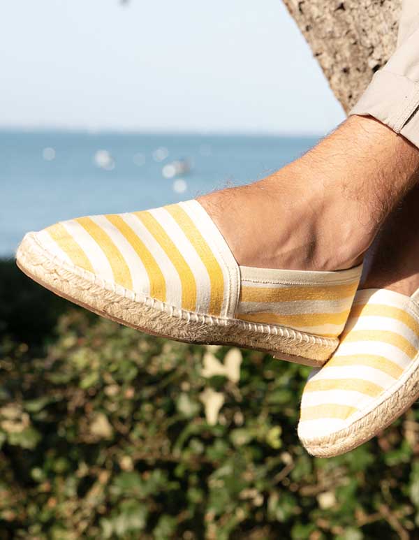 Espadrilles Toile Rayée Jaune ZAKINTHOS
