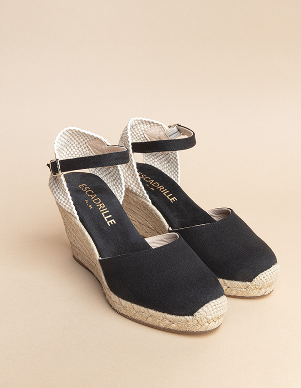 Espadrilles Toile Noir DOLCE VITA bride