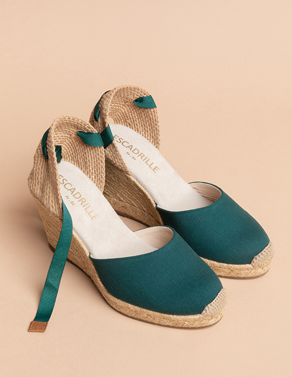Espadrilles Toile Vert DOLCE VITA ruban