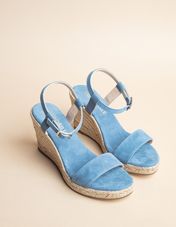 Espadrilles Cuir Daim Bleu LOVRECINA daim