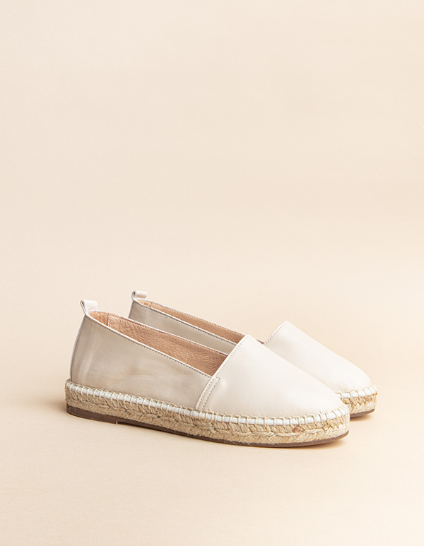 Espadrilles Cuir Nacré LYONNAISE cuir