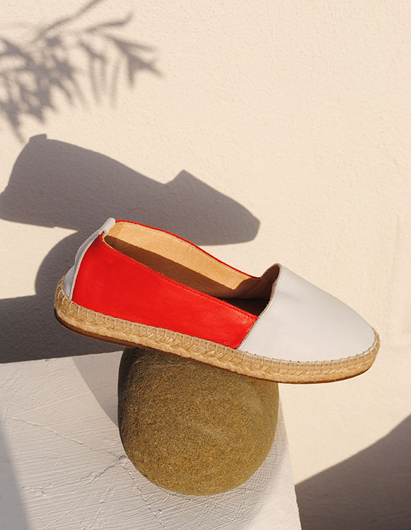 Espadrilles Cuir Rouge 1981
