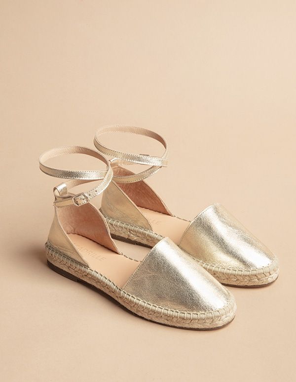 Espadrilles Cuir Doré CALVI