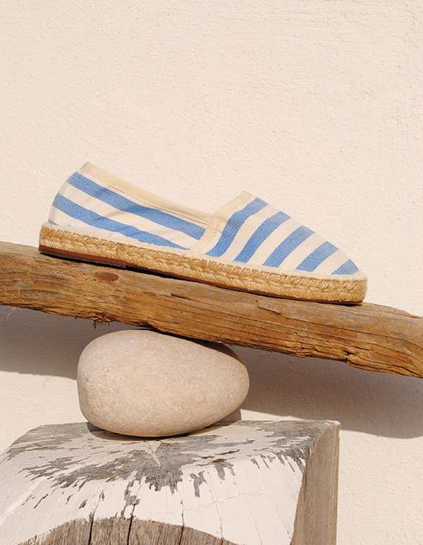 Espadrilles Toile Rayée Bleu clair ZAKINTHOS