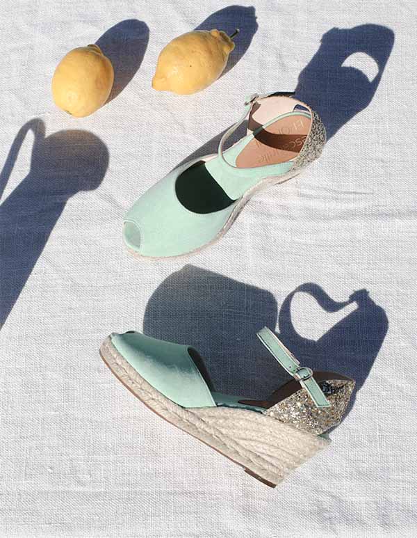 Espadrilles daim et paillette Mint CADIX