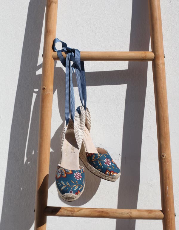 Espadrilles TOILE JAMINI Bleu ANJALI RUBAN