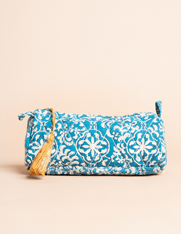 Espadrilles coton imprimé bleu écru PETITE TROUSSE JAIPUR