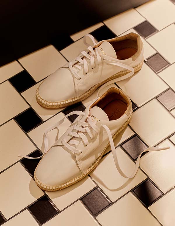 Espadrilles Cuir Blanc kaki BYRON BAY