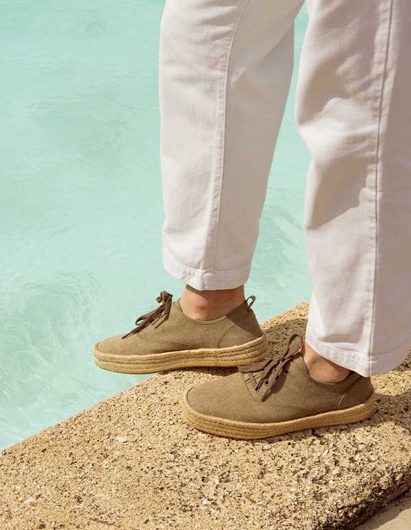 Espadrilles coton biologique Kaki EL NIDO