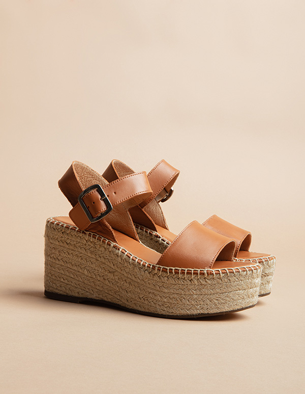 Espadrilles Cuir Camel CASABLANCA