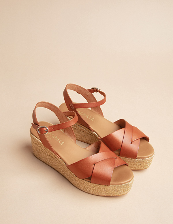 Espadrilles Cuir Marron CORDOUE