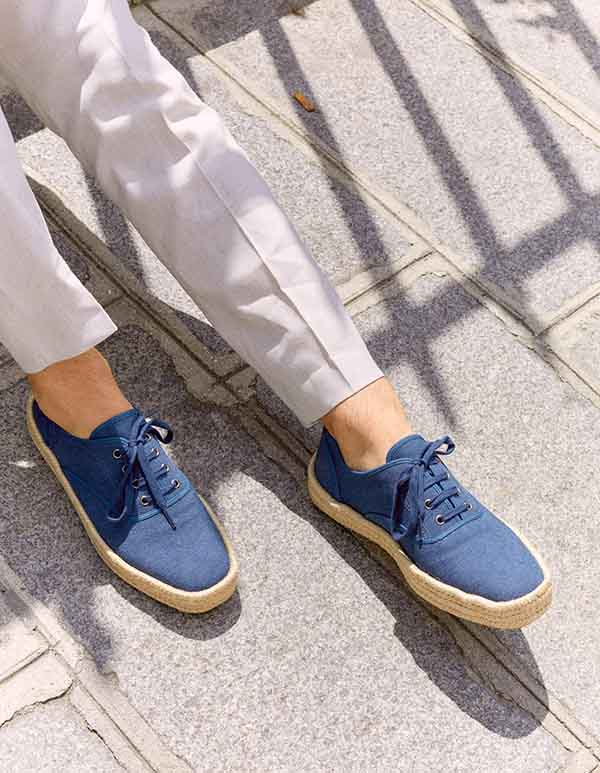 Espadrilles coton biologique Bleu  EL NIDO