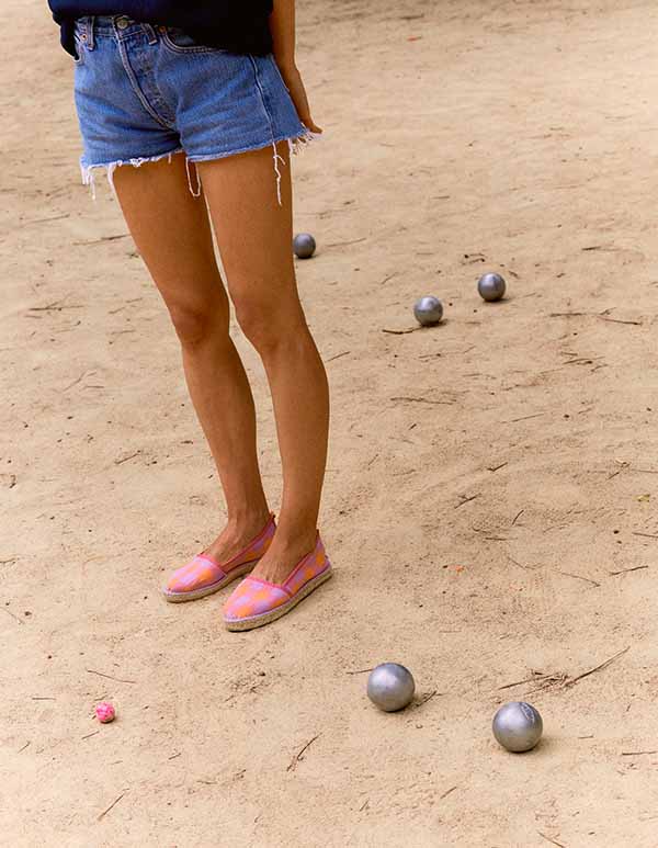 Espadrilles toile vichy Rose CELMA x ESCADRILLE