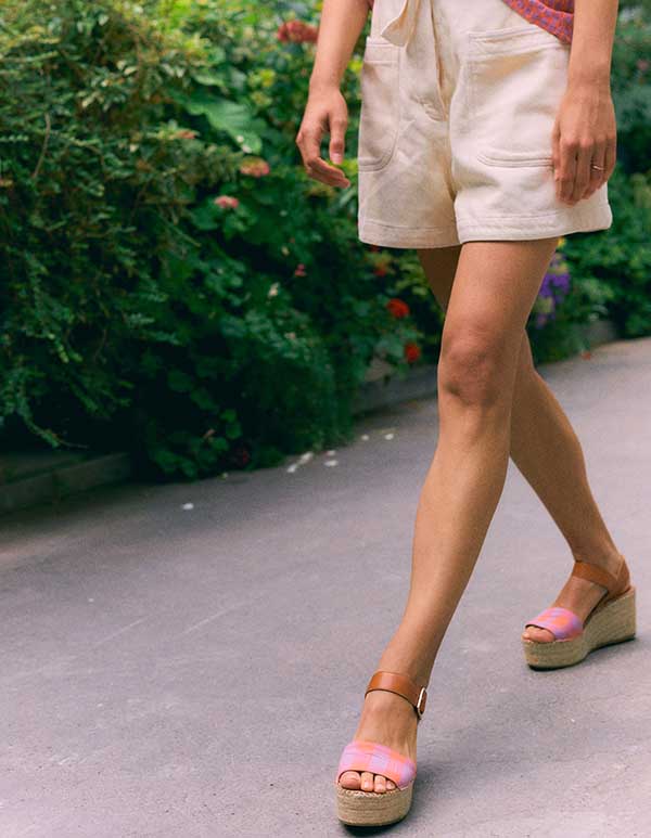 Espadrilles toile vichy Rose CELMA x ESCADRILLE