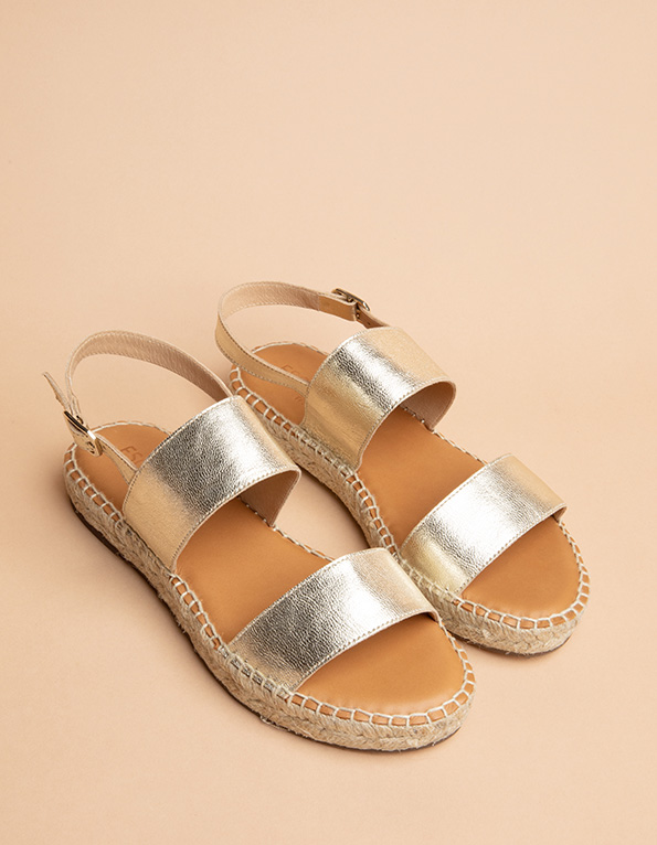 Espadrilles Cuir Doré CAHUITA