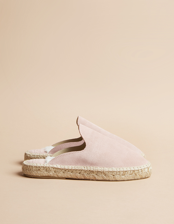 Espadrilles Cuir Daim Rose COPENHAGUE