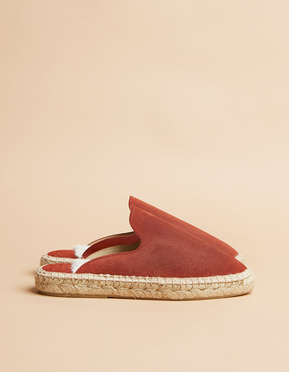 Espadrilles Cuir Daim Terracotta COPENHAGUE