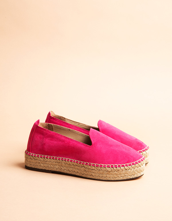 Espadrilles Cuir Daim Fuchsia  TAORMINA