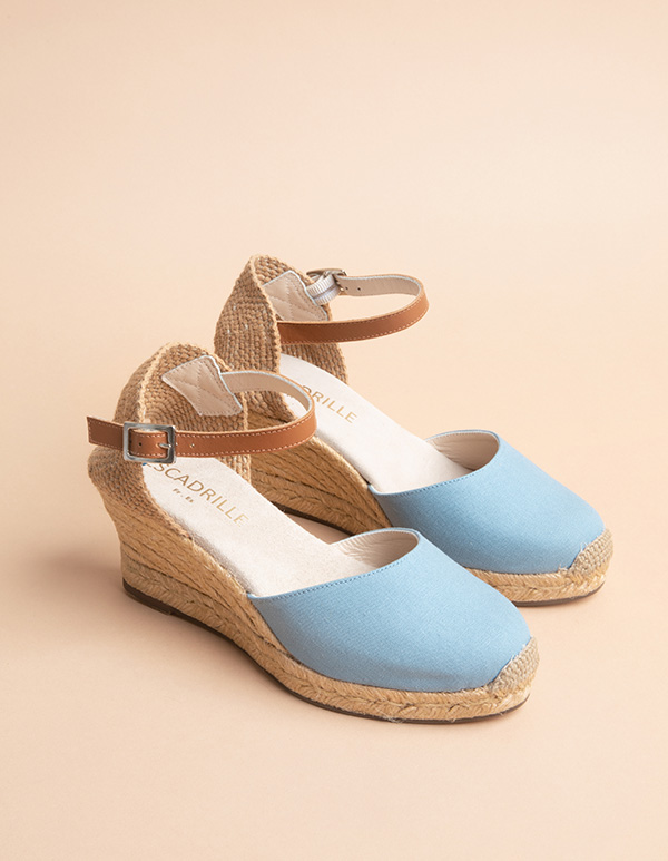 Espadrilles Toile bleu océan DOLCE VITA bride