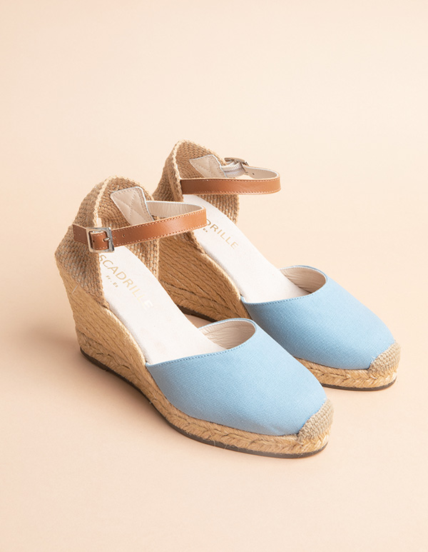 Espadrilles Toile Bleu Océan DOLCE VITA bride