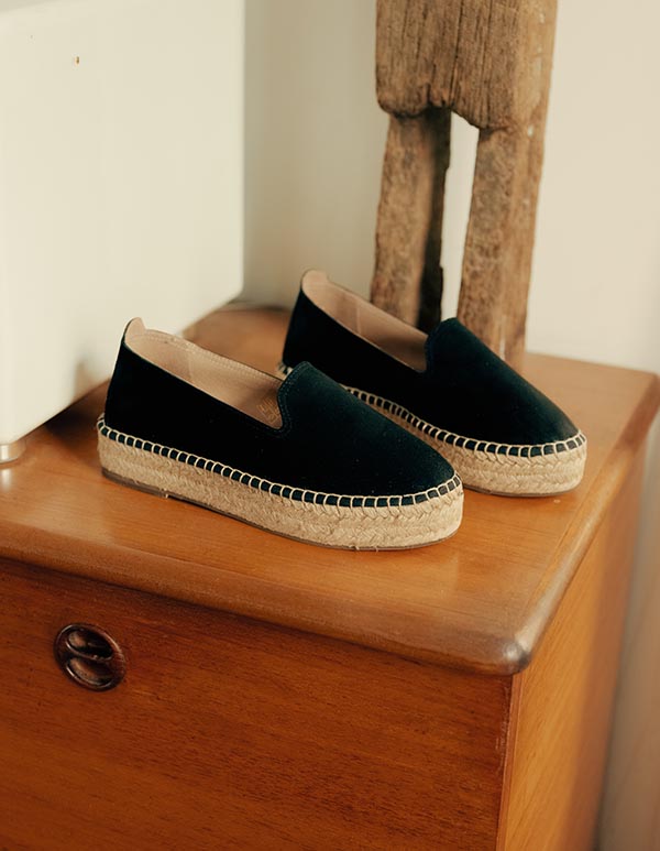 Espadrilles Cuir Daim noir TAORMINA NOIR