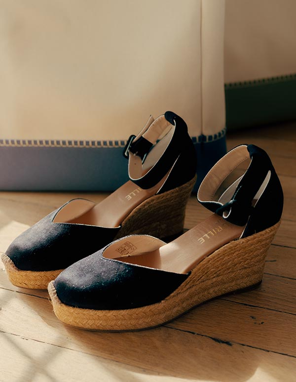 Espadrilles Cuir Daim Noir DOLCE VITA DAIM